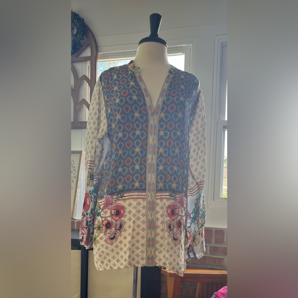 Johnny Was  BOHO Multicolor Patterned Blouse